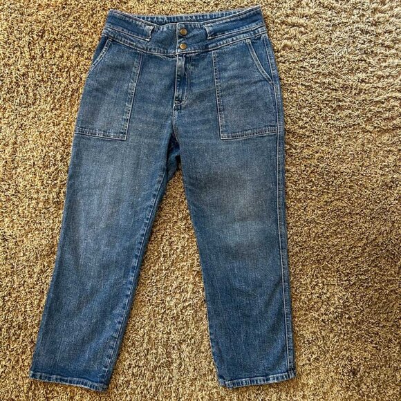 Abercrombie and Fitch Size 31/12R Ultra High Rise Straight Crop Jeans - Picture 1 of 5